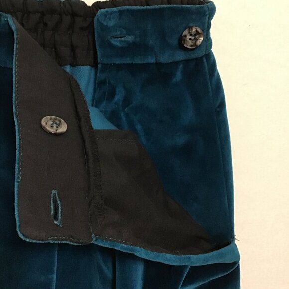 Suttles & Seawinds Vintage Teal Velvet Midi Skirt Size S - Picture 4 of 10